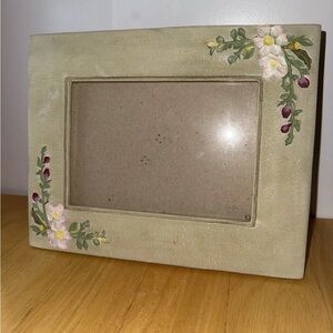 Green Vintage Burnes of Boston Floral Ceramic 5x7 Picture Frame